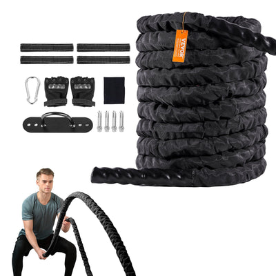 VEVOR Battle Rope 1.5" 40Ft Gym Workout Strength Training Exercise Fitness Rope 