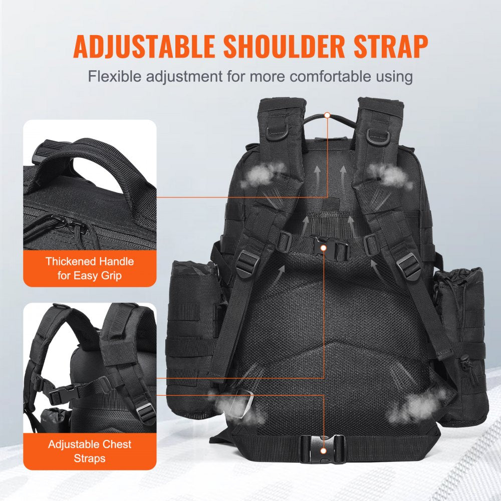 VEVOR Tactical Backpack 45L Military Backpack with Molle Mode & 3 Compartments 