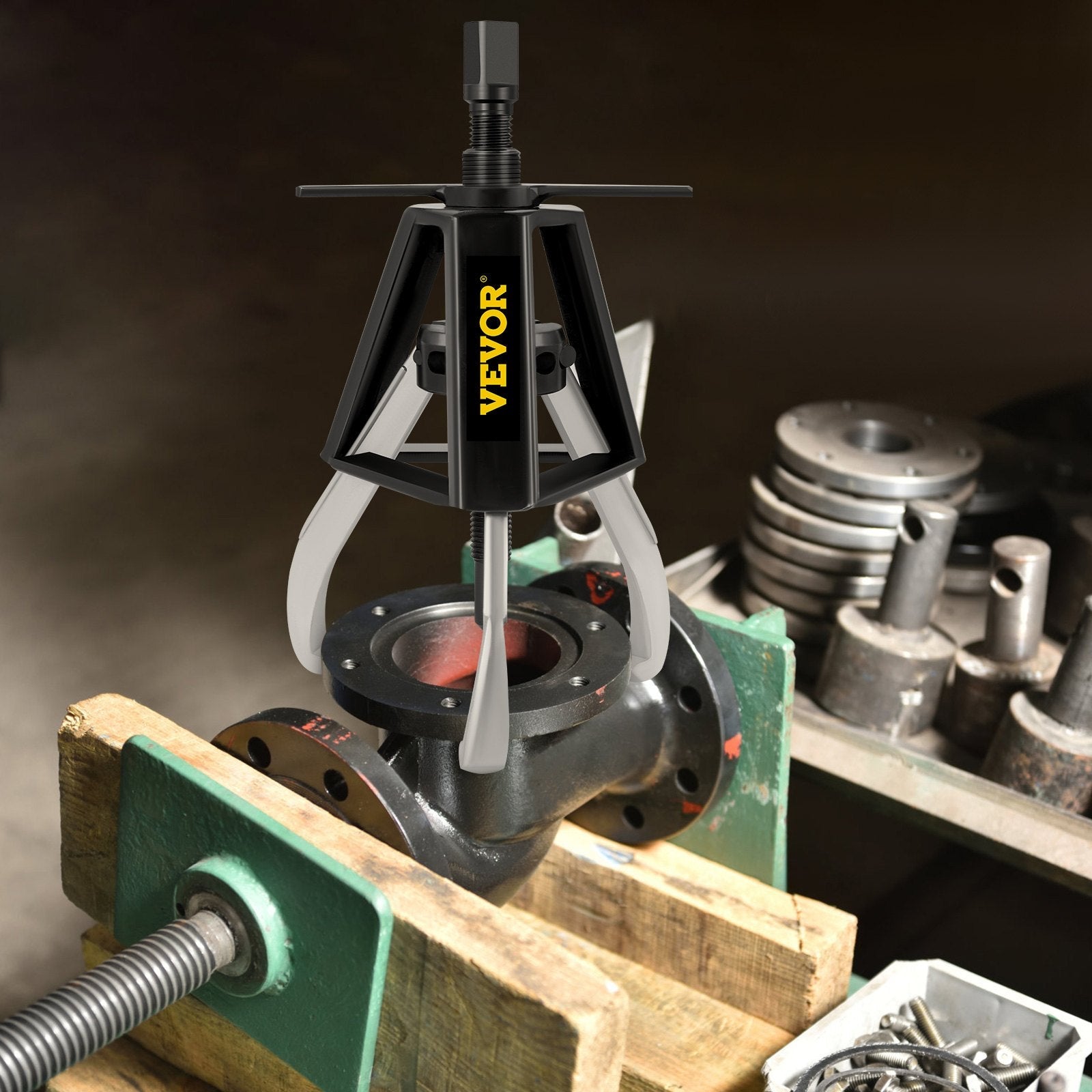 VEVOR 3 Jaw Gear Puller, 10 Ton/22040 LBS Capacity Manual Puller,11\" -16.3\" Spread Reach and 4.4\"- 9.8\" Spread Range, 14.5\" Lead Screw Length Gear Removal Tools For Slide Gears, Pulleys, and Flyw 