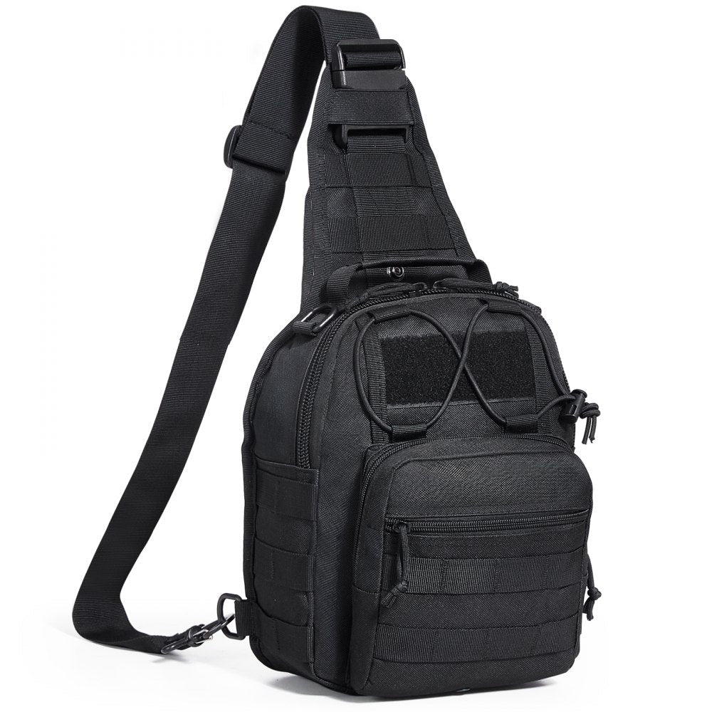 VEVOR Tactical Sling Bag 10L Military Rover Shoulder Sling Backpack Black 