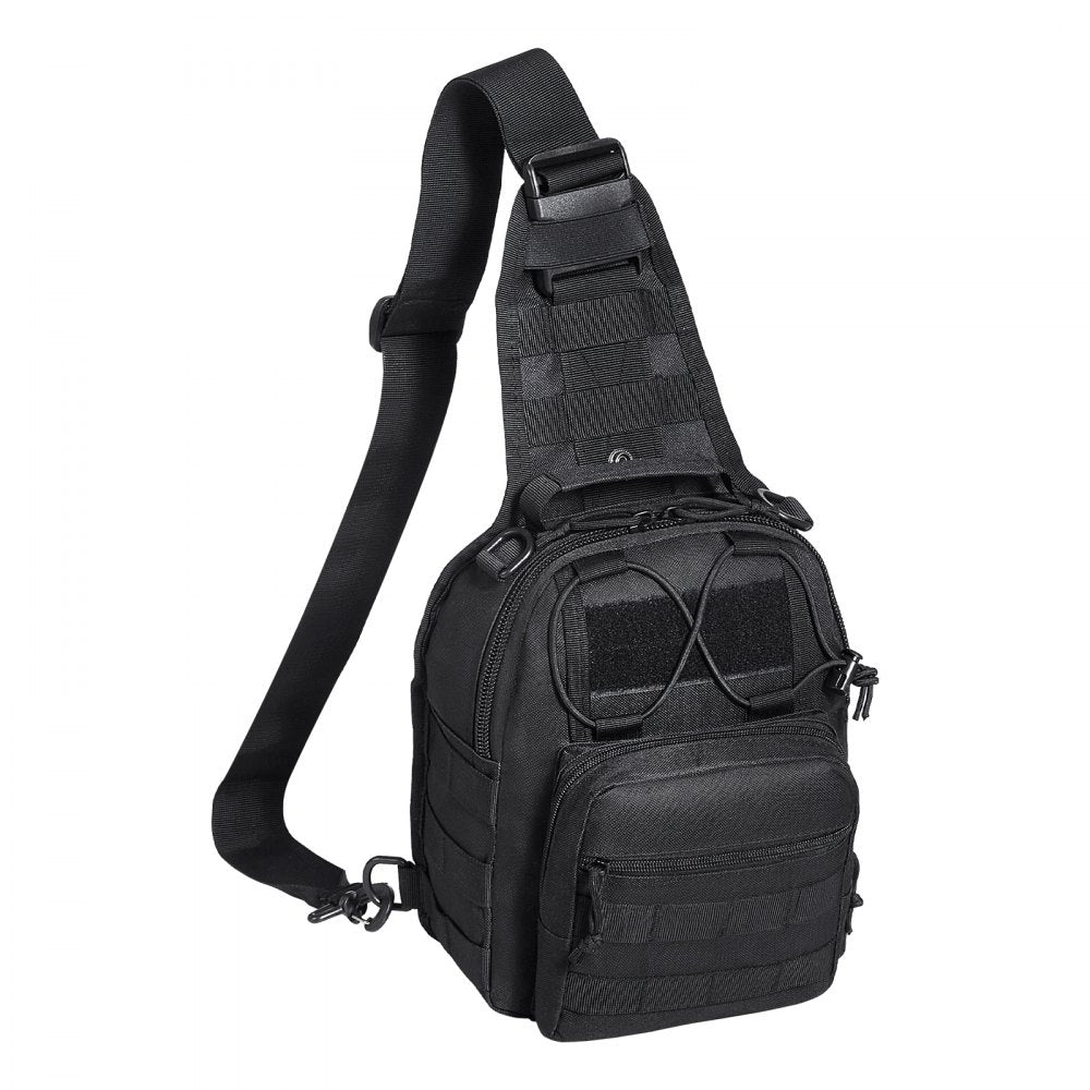 VEVOR Tactical Sling Bag 10L Military Rover Shoulder Sling Backpack Black 