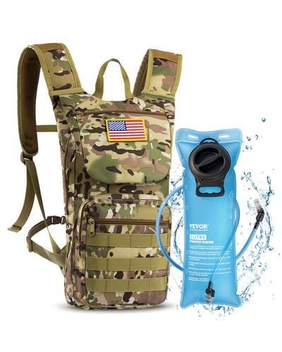 VEVOR Tactical Molle Hydration Pack Backpack 3L TPU Water Bladder Cycling Hiking 