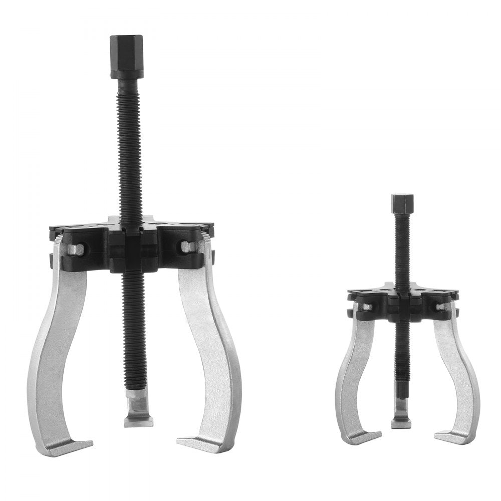 VEVOR Gear Puller Set, 3" and 7" Puller Kit, 3 Jaw Gear Bearing Flywheel Pulley Removal Tool, 2 or 3 Reversible Jaws Wheel Puller, Vertically and Horizontally, External and Internal, 2-Piece 