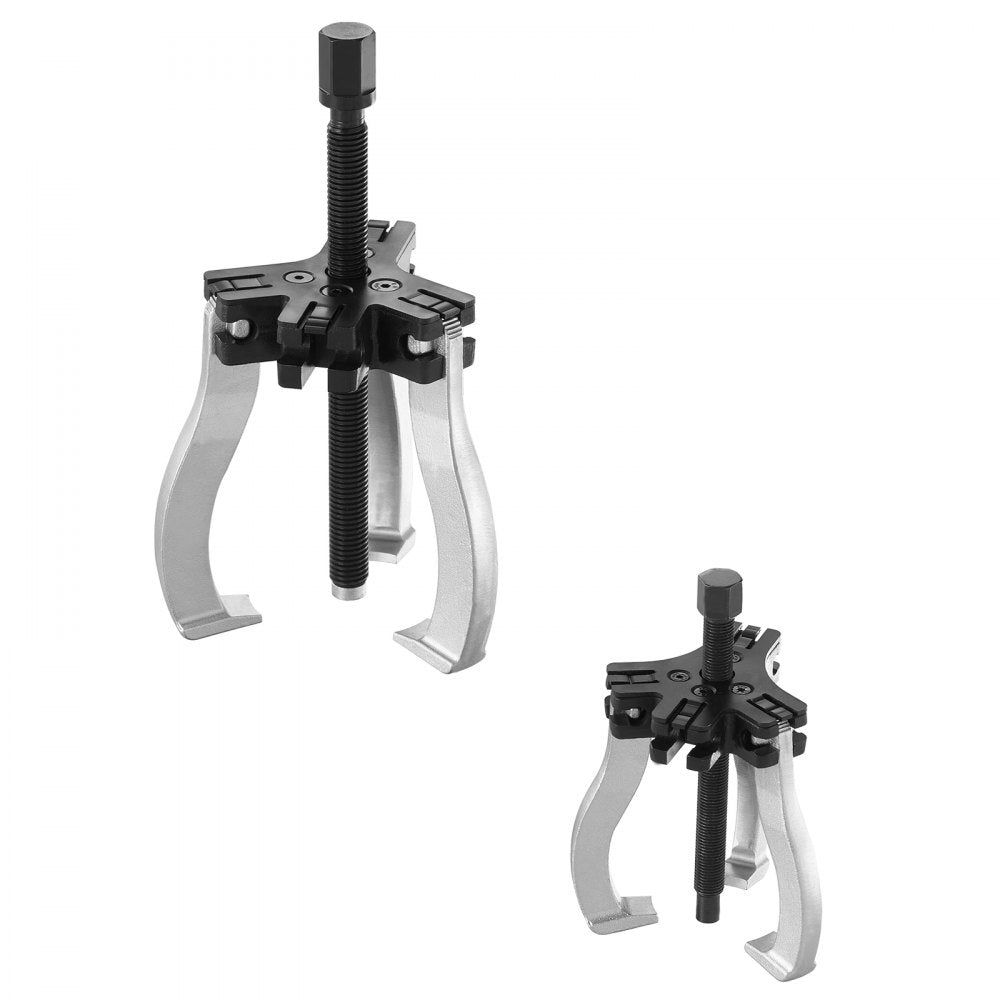 VEVOR Gear Puller Set, 3" and 7" Puller Kit, 3 Jaw Gear Bearing Flywheel Pulley Removal Tool, 2 or 3 Reversible Jaws Wheel Puller, Vertically and Horizontally, External and Internal, 2-Piece 