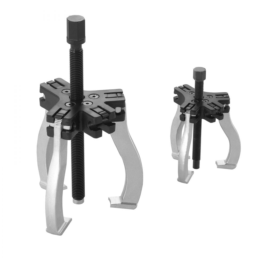 VEVOR Gear Puller Set, 3" and 7" Puller Kit, 3 Jaw Gear Bearing Flywheel Pulley Removal Tool, 2 or 3 Reversible Jaws Wheel Puller, Vertically and Horizontally, External and Internal, 2-Piece 