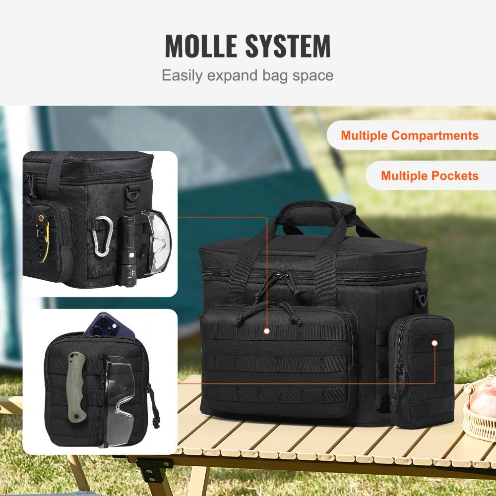 VEVOR Cooler Bag 20L Insulated Lunch Bag Molle Design & Removable Storage Bags 