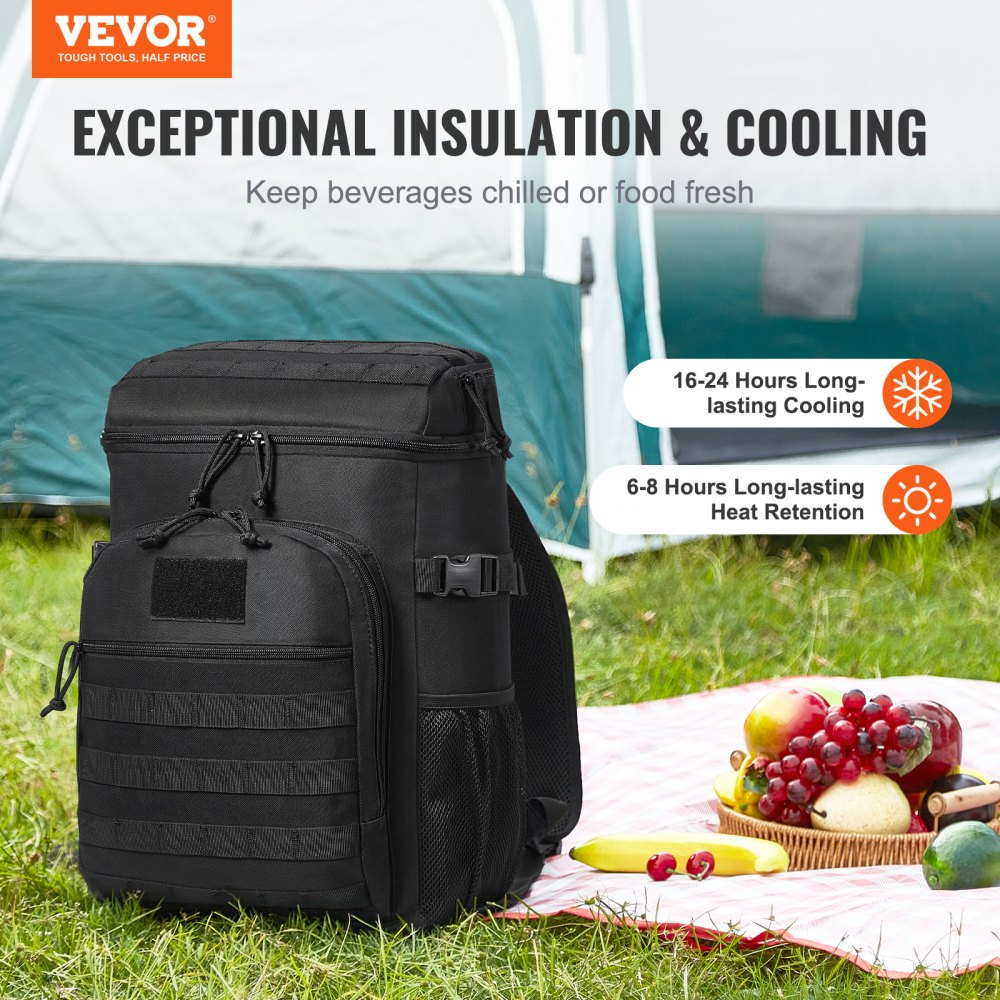 VEVOR Cooler Bag 25L Insulated Lunch Bag Molle Design & Removable Storage Bags 