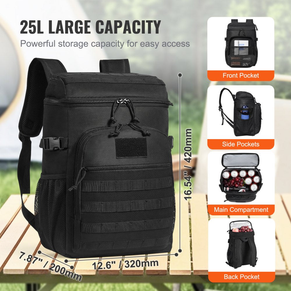 VEVOR Cooler Bag 25L Insulated Lunch Bag Molle Design & Removable Storage Bags 