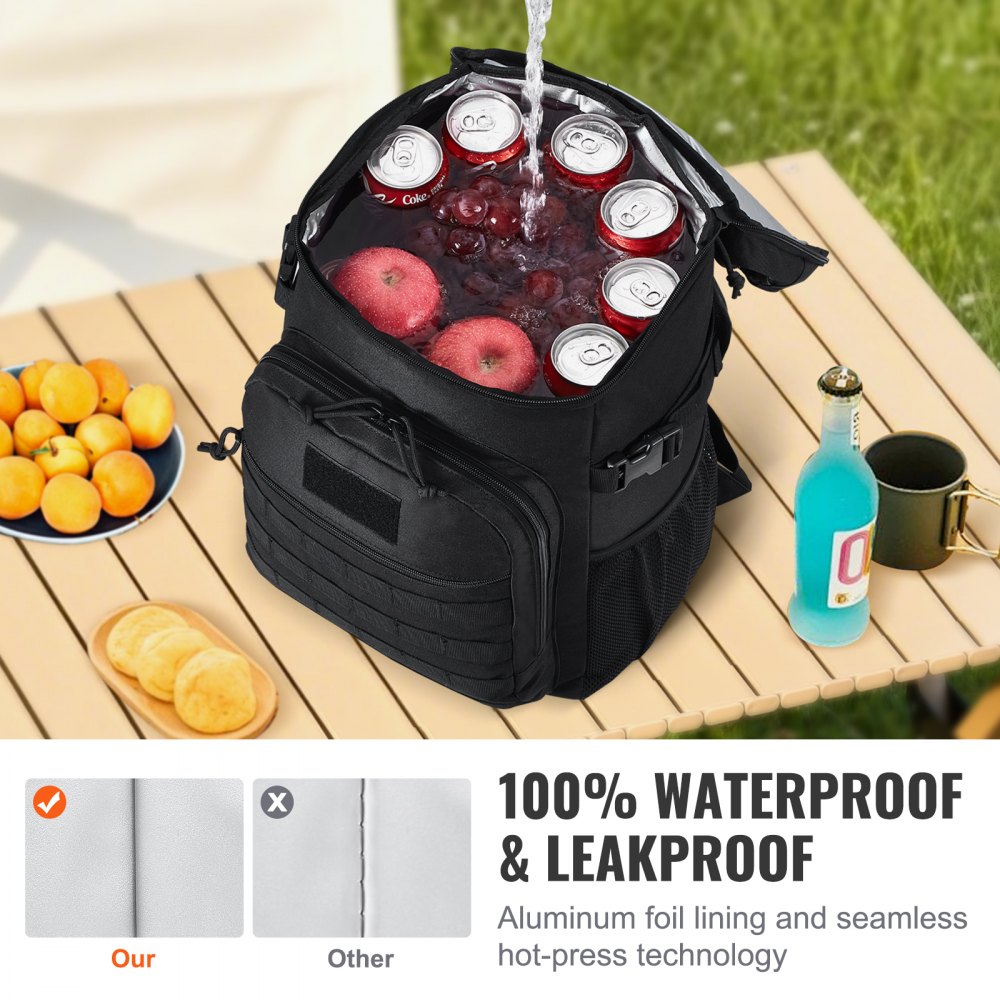 VEVOR Cooler Bag 25L Insulated Lunch Bag Molle Design & Removable Storage Bags 