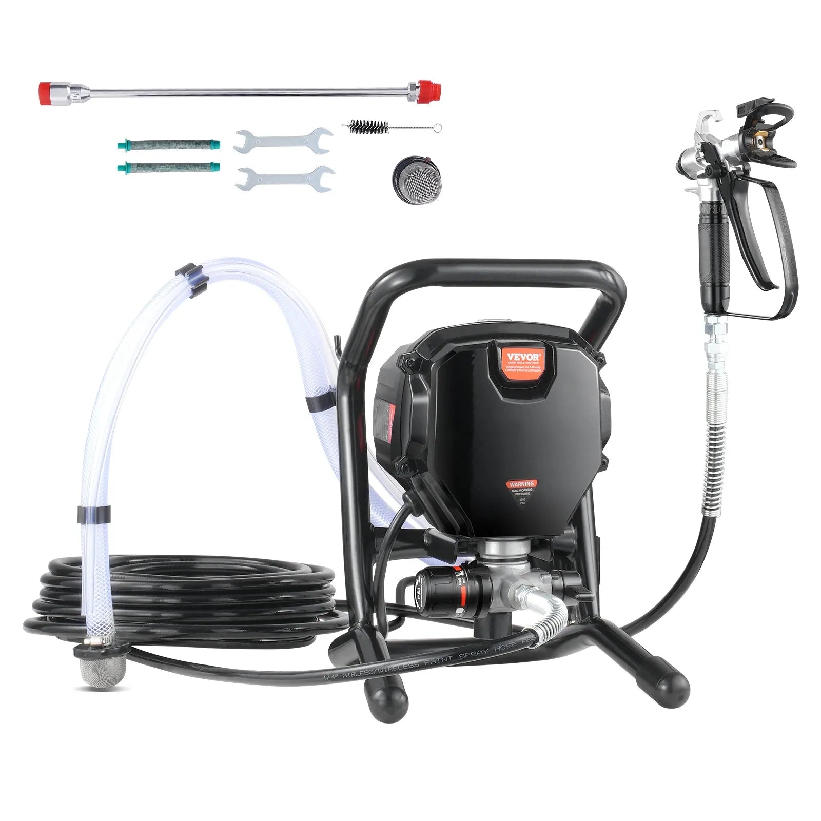 VEVOR Stand Airless Paint Sprayer, 750W 3000PSI High Efficiency Electric Airless Sprayer, Fine And Even Painting Effect, Handheld Paint Sprayers for Home Interior and Exterior Furniture and Fences