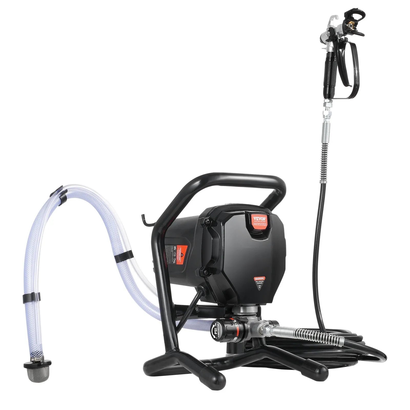 VEVOR Stand Airless Paint Sprayer, 750W 3000PSI High Efficiency Electric Airless Sprayer, Fine And Even Painting Effect, Handheld Paint Sprayers for Home Interior and Exterior Furniture and Fences