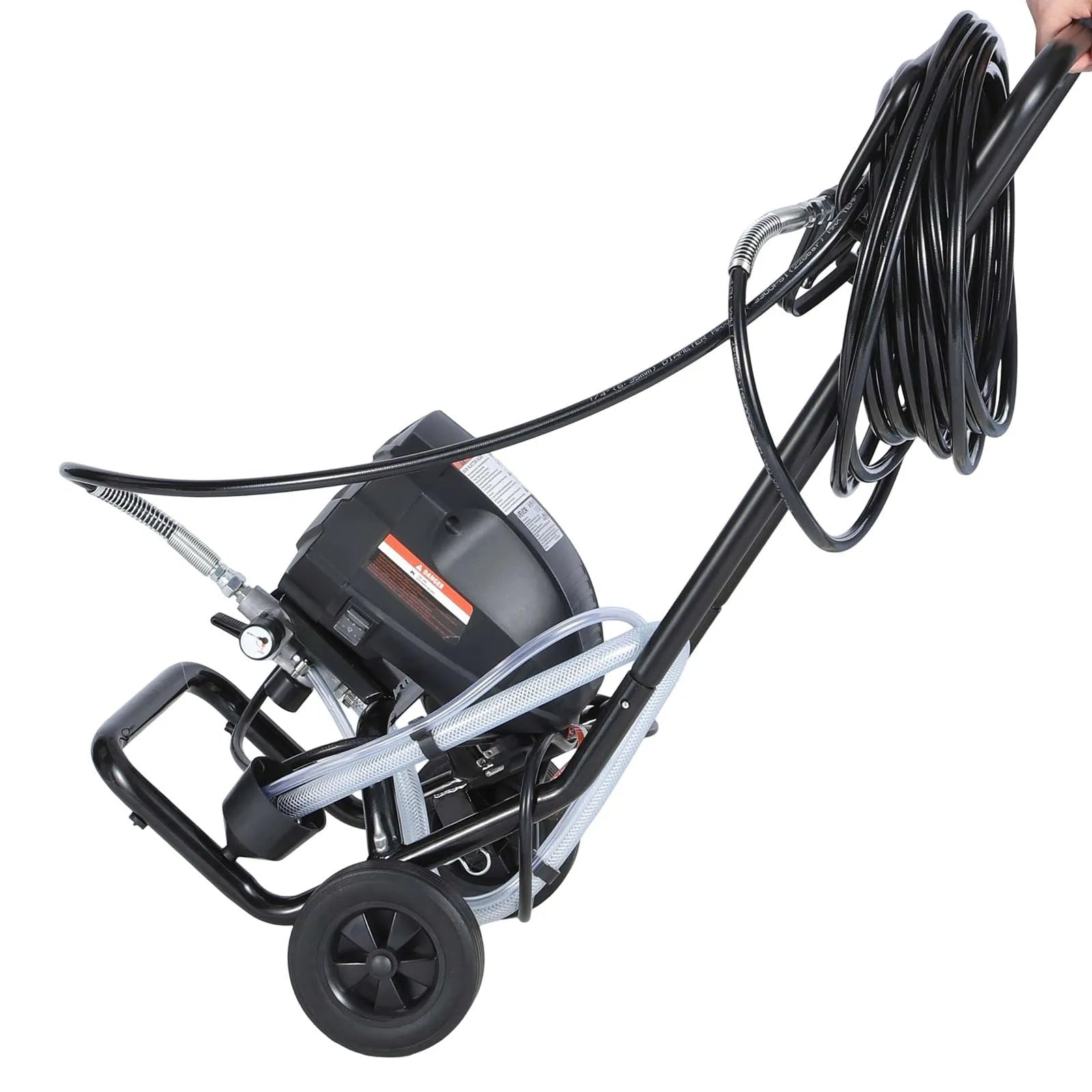 VEVOR Stand Airless Paint Sprayer, 650W, 3000PSI High Pressure Airless Sprayer with Cart, Cleaning Brush, Hose, Extension Rod, Nozzles, Electric Spray Paint Machine for House Exterior and Interior 