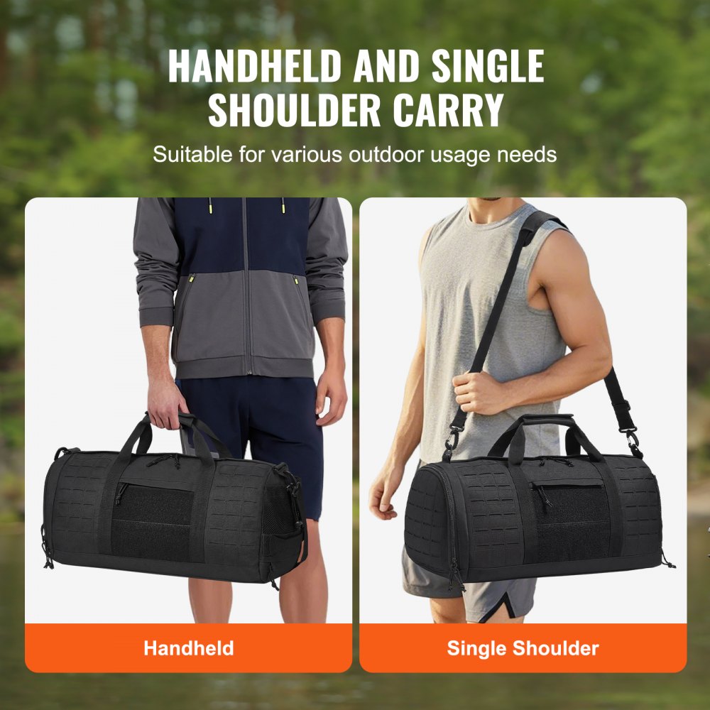 VEVOR Tactical Duffle Bag 45L Gym Bag Duffle Molle Design & Shoe Compartment 