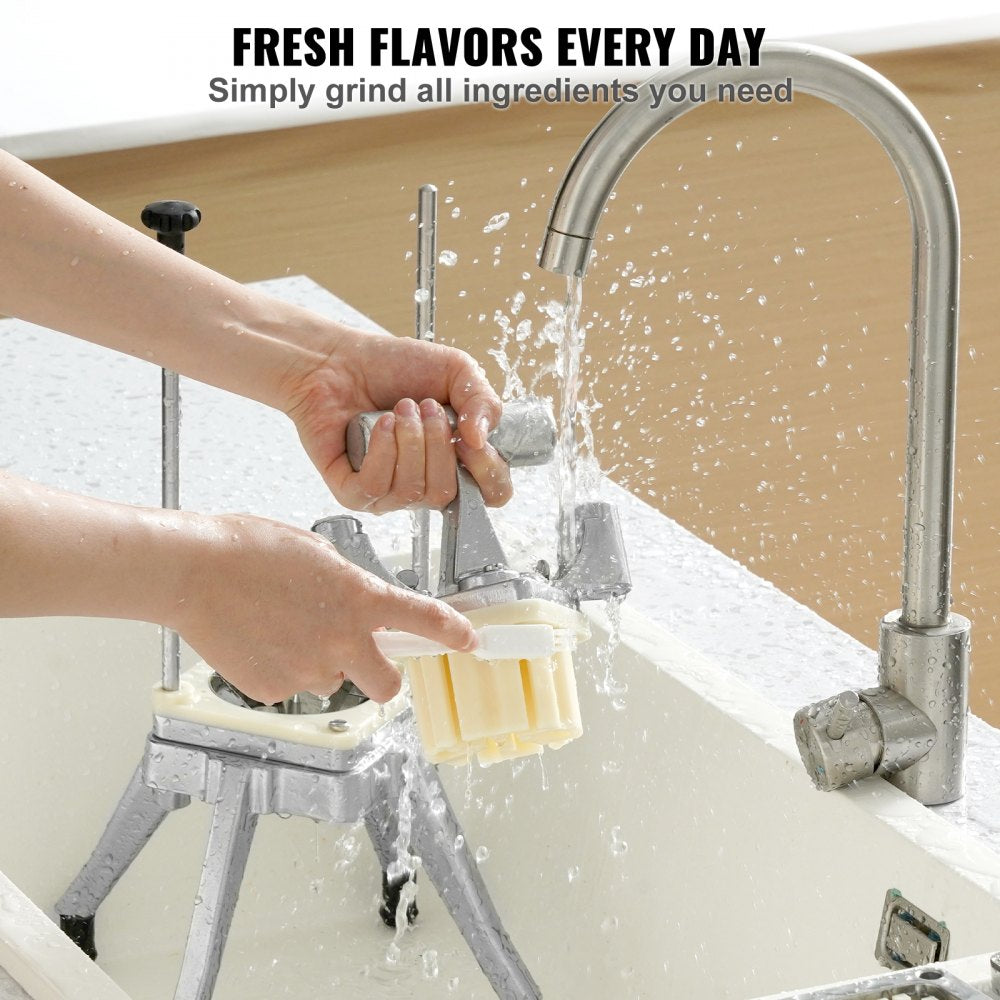 VEVOR Commercial Vegetable Fruit Chopper 1/4" Blade Heavy Duty Professional Food Dicer Kattex French Fry Cutter Onion Slicer Stainless Steel for Tomato Peppers Potato Mushroom 