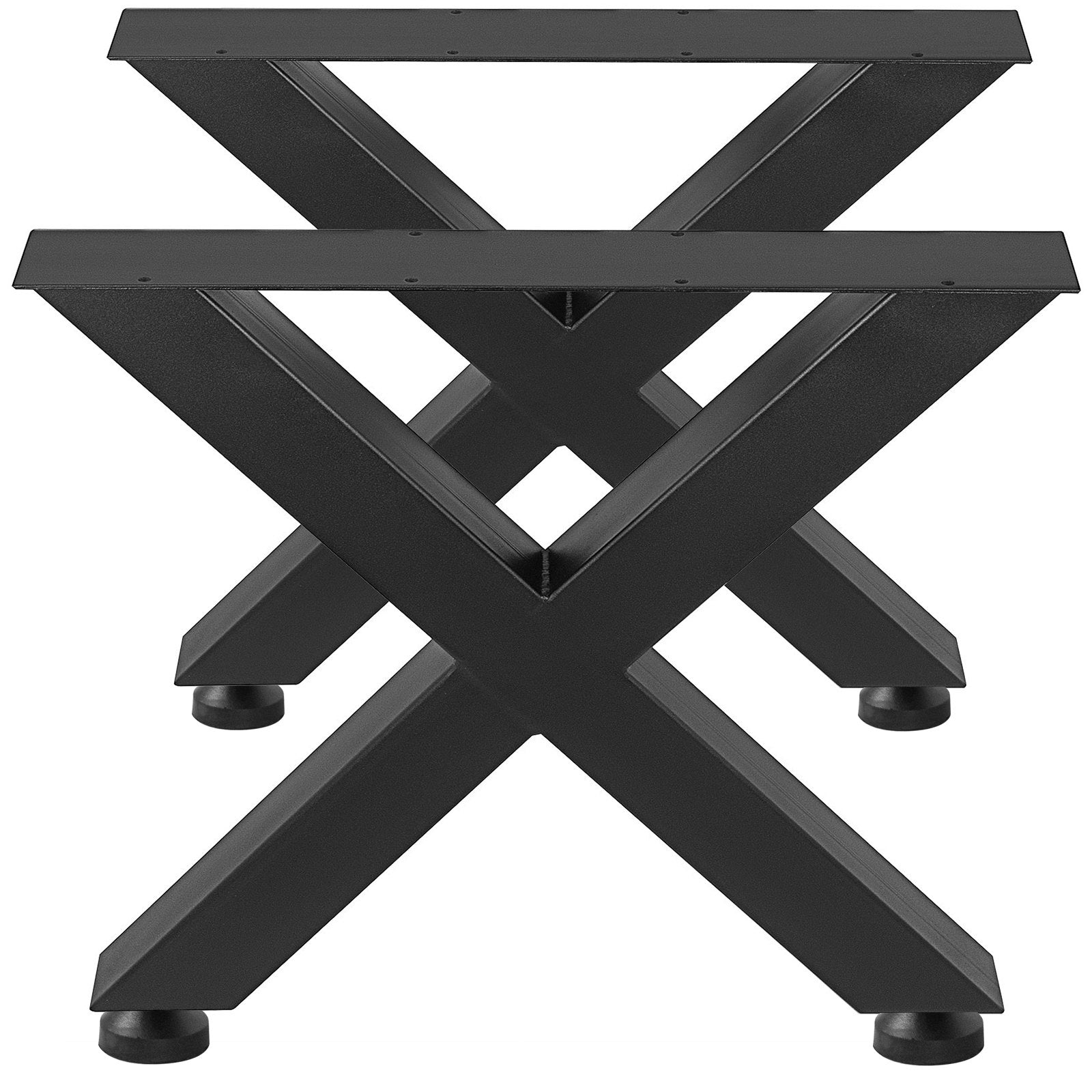 15.7”x15.5” 2pc Table Leg x-style Black Steel Diy Office Table Legs Heavy Duty 