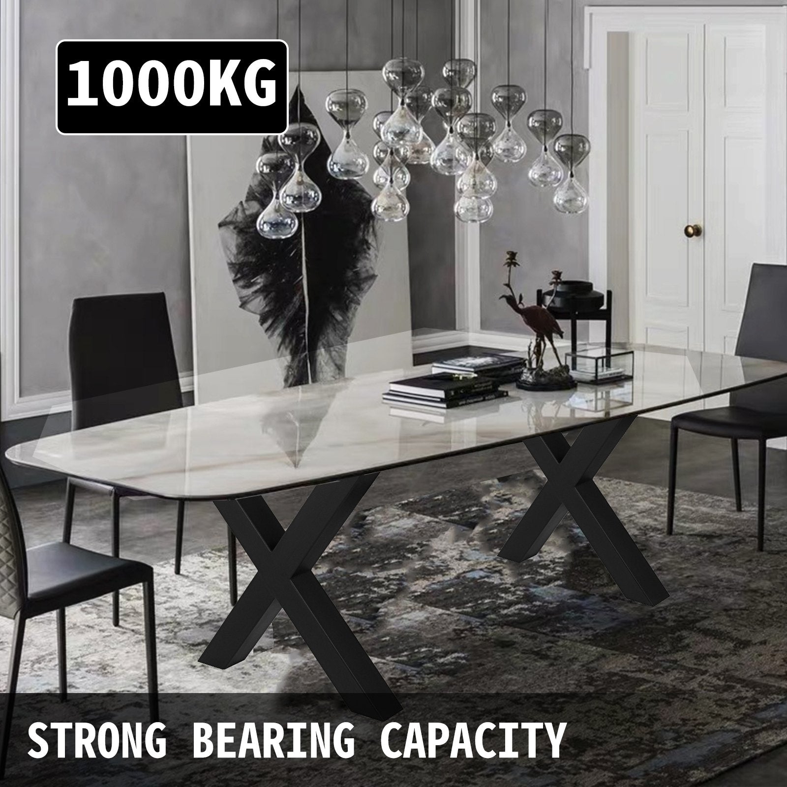 2X Table Legs Metal Dining Table Leg 28.3"x 29.9"X-Style Bench Legs Coffee Table 