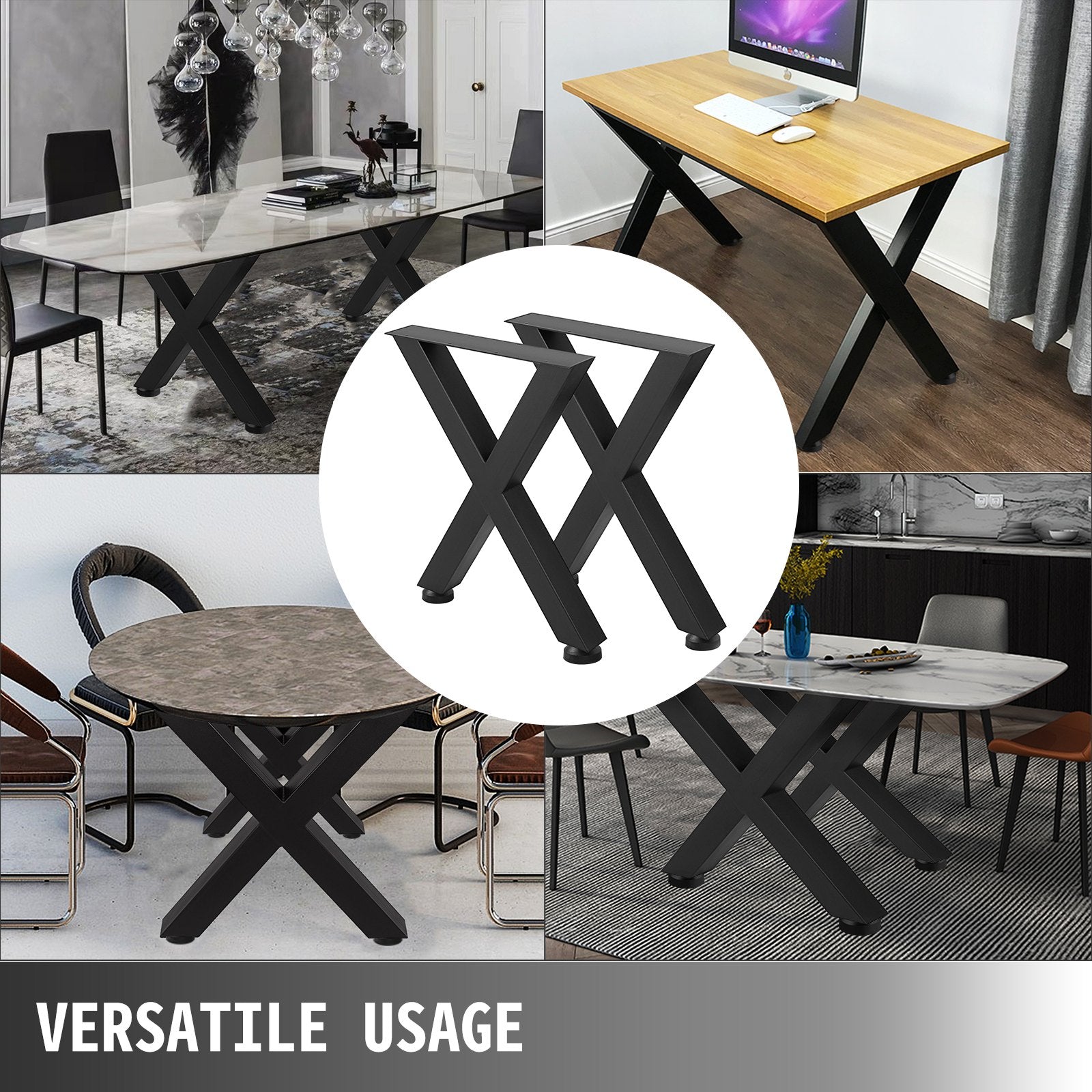 2x Industry Metal Steel Table Legs X-Shape Bench Desk Furniture Leg 31"X28" 