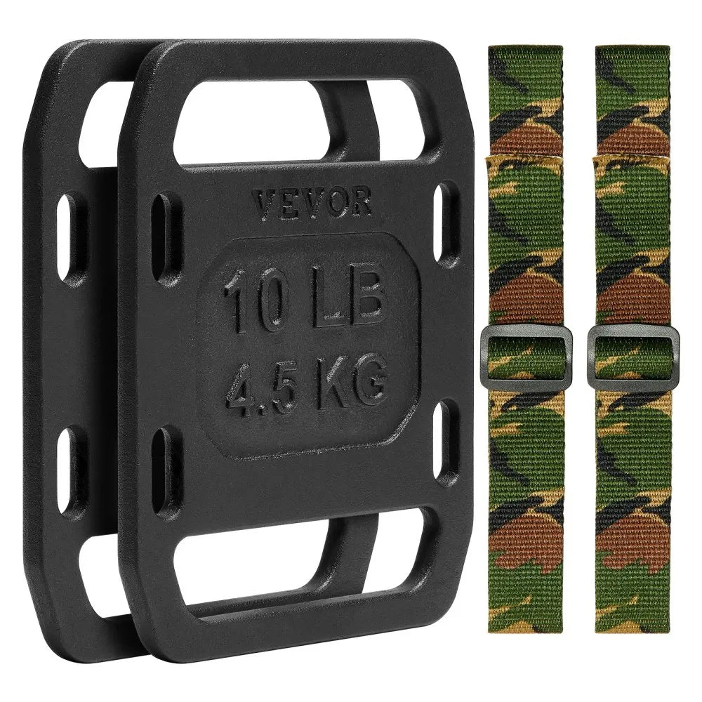 VEVOR Cast Iron Ruck Weights for Rucking Weight Plate with Handle 10LB Pairs