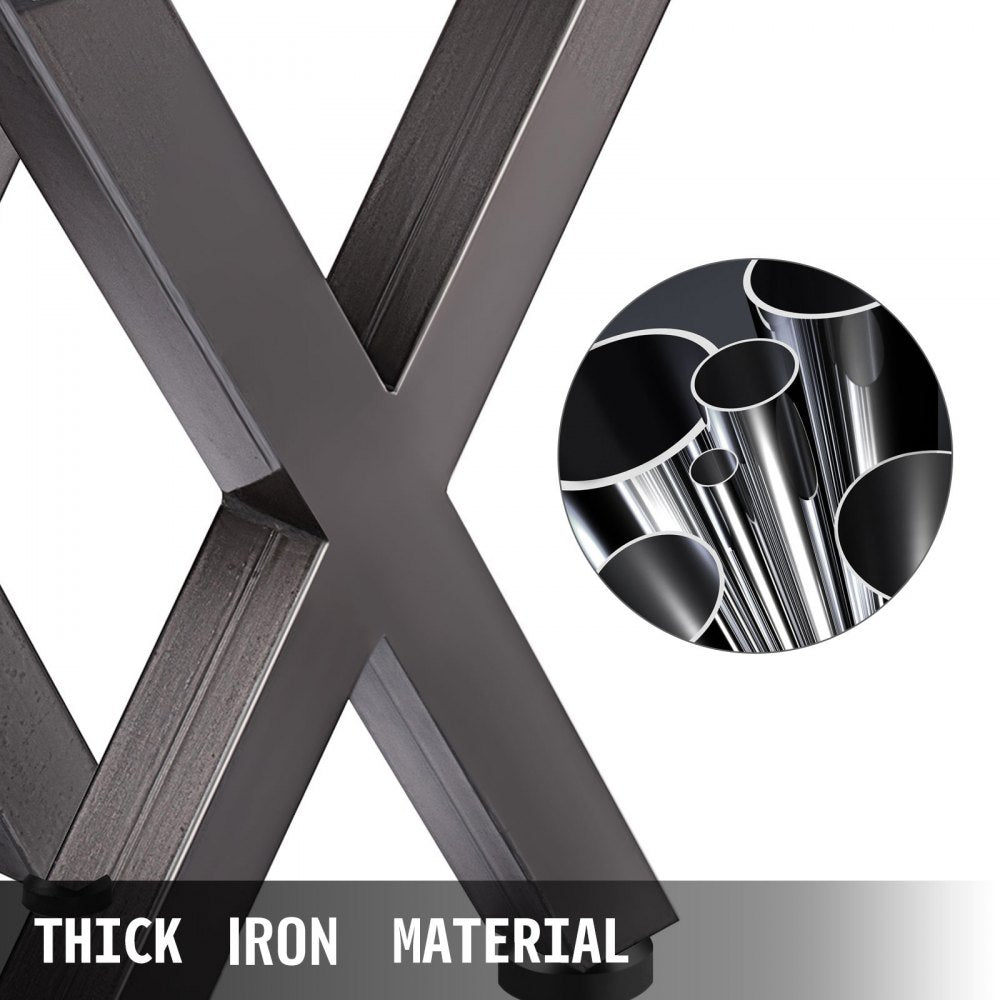 Table Legs 28.4" Inch X Shape Dining Table Desk 2pc Heavy Duty Stainless Metal 