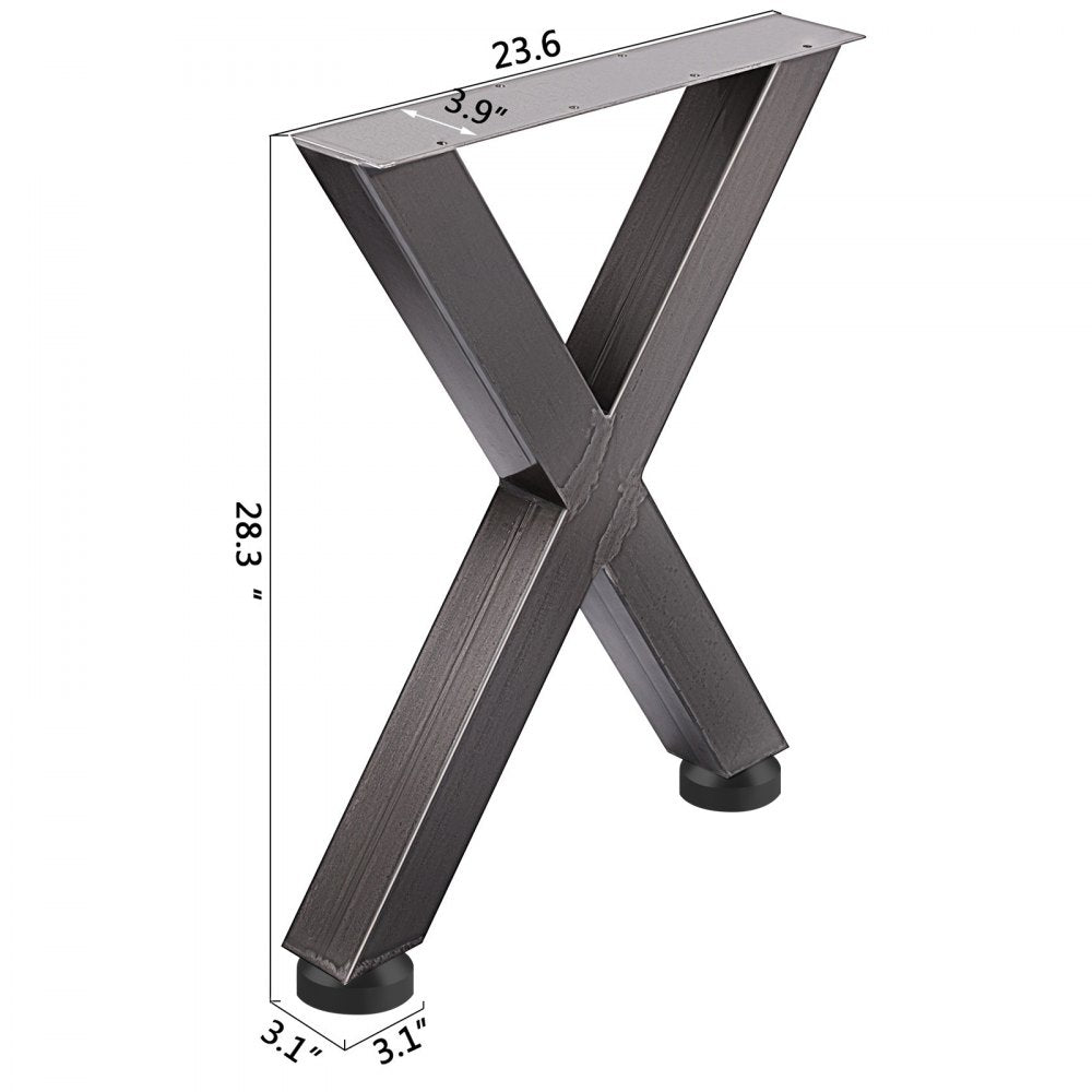 Table Legs 28.4" Inch X Shape Dining Table Desk 2pc Heavy Duty Stainless Metal 