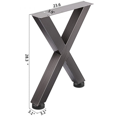 Table Legs 28.4" Inch X Shape Dining Table Desk 2pc Heavy Duty Stainless Metal 