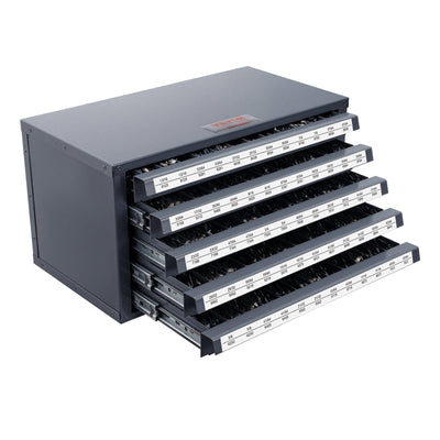 VEVOR Drill Bit Dispenser Cabinet, Five-Drawer Drill Bit Organizer Cabinet for 33/64" to 63/64" Steel Drill Dispenser Organizer Cabinet with Labels, Stackable Drill Dispenser for Drill Bit Storage 