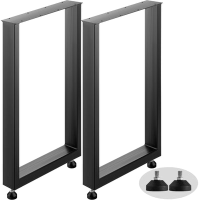 VEVOR Black Metal Table Legs Set of 2 Steel Table Legs 28x23 Inch Dining Table Legs Office Table Legs Computer Desk Legs Steel Bench Legs Country Style Table Legs DIY Furniture Legs 