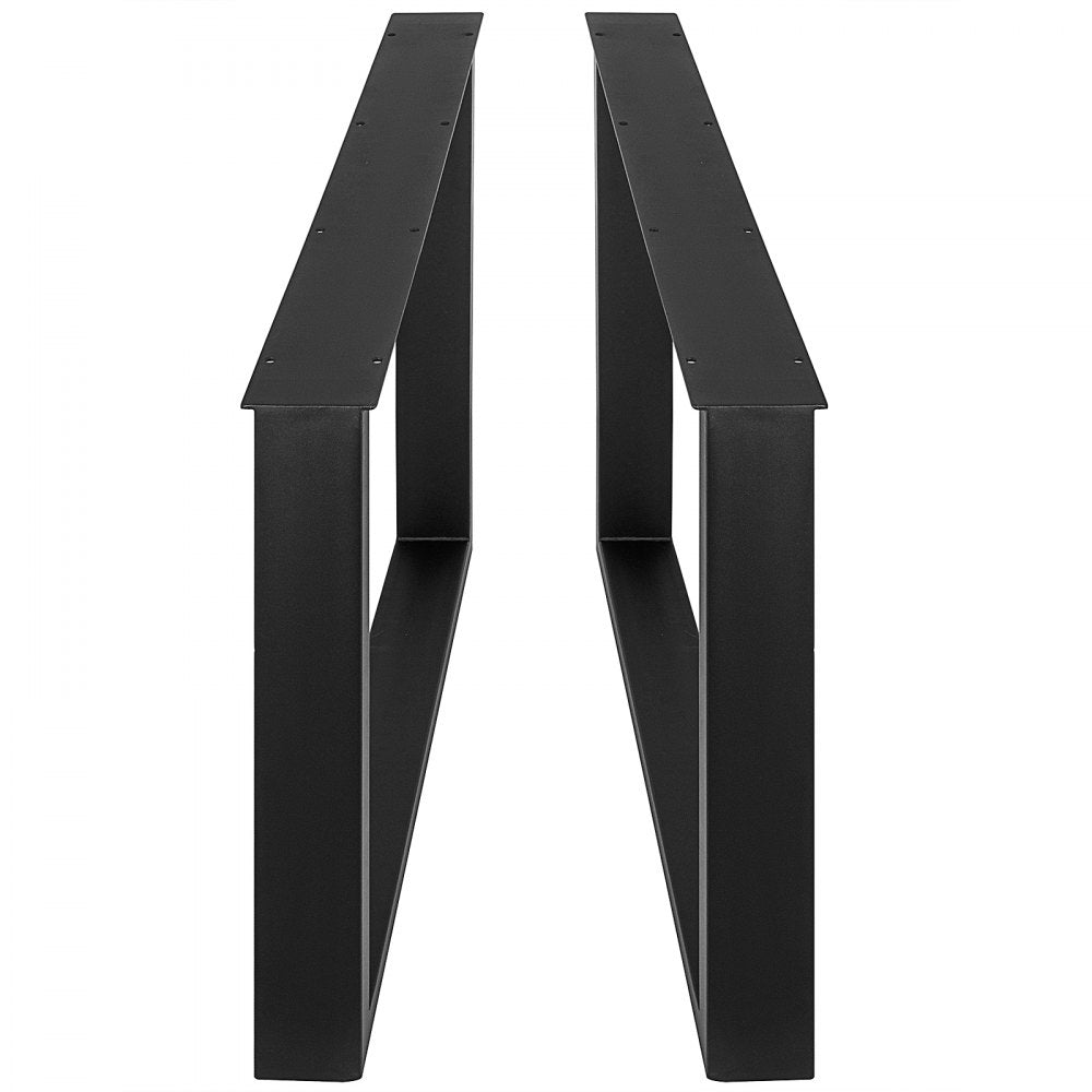 VEVOR 28x27x3.1 Inch Set of 2 Steel Table Legs, 28 Height 27 Wide Dining Table Legs,Heavy Duty 3.1" Width Box Section Square Table Legs, Black Color Industrial Country Style Metal Dining Legs 