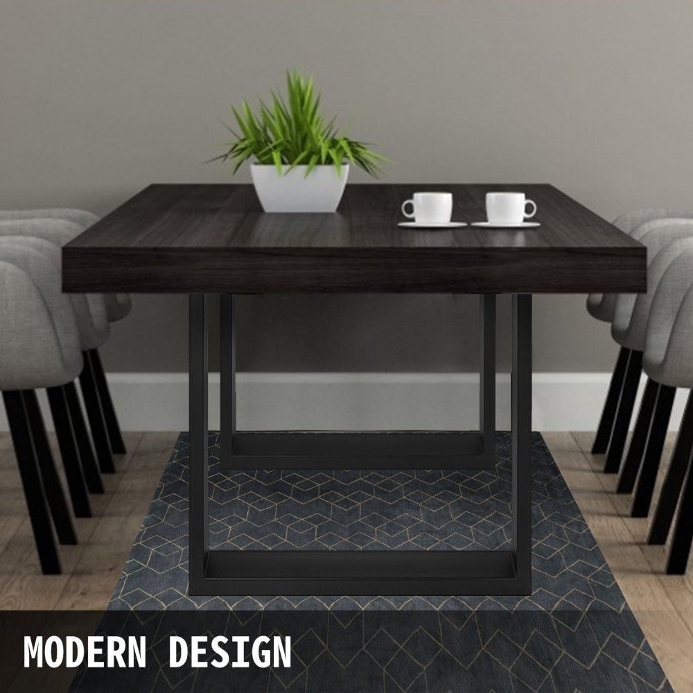 VEVOR 28x27x3.1 Inch Set of 2 Steel Table Legs, 28 Height 27 Wide Dining Table Legs,Heavy Duty 3.1" Width Box Section Square Table Legs, Black Color Industrial Country Style Metal Dining Legs 