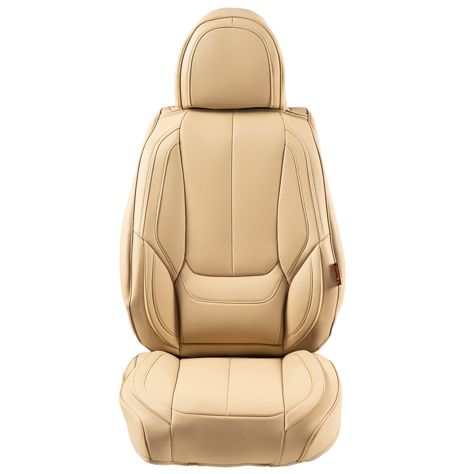 VEVOR Seat Covers, Universal Car Seat Covers Front Seats, 6pcs Faux Leather Seat Cover, Full Enclosed Design, Detachable Headrest and Airbag Compatible, for Most Cars SUVs and Trucks Beige 