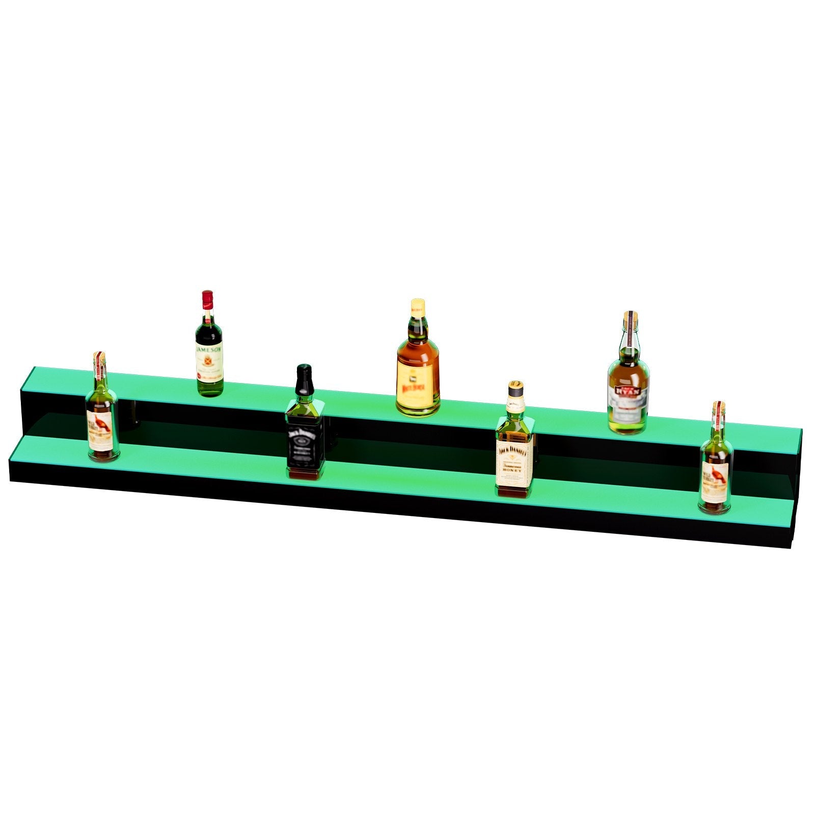 VEVOR LED Lighted Liquor Bottle Display Bar Shelf RF & App Control 60" 2-Step 