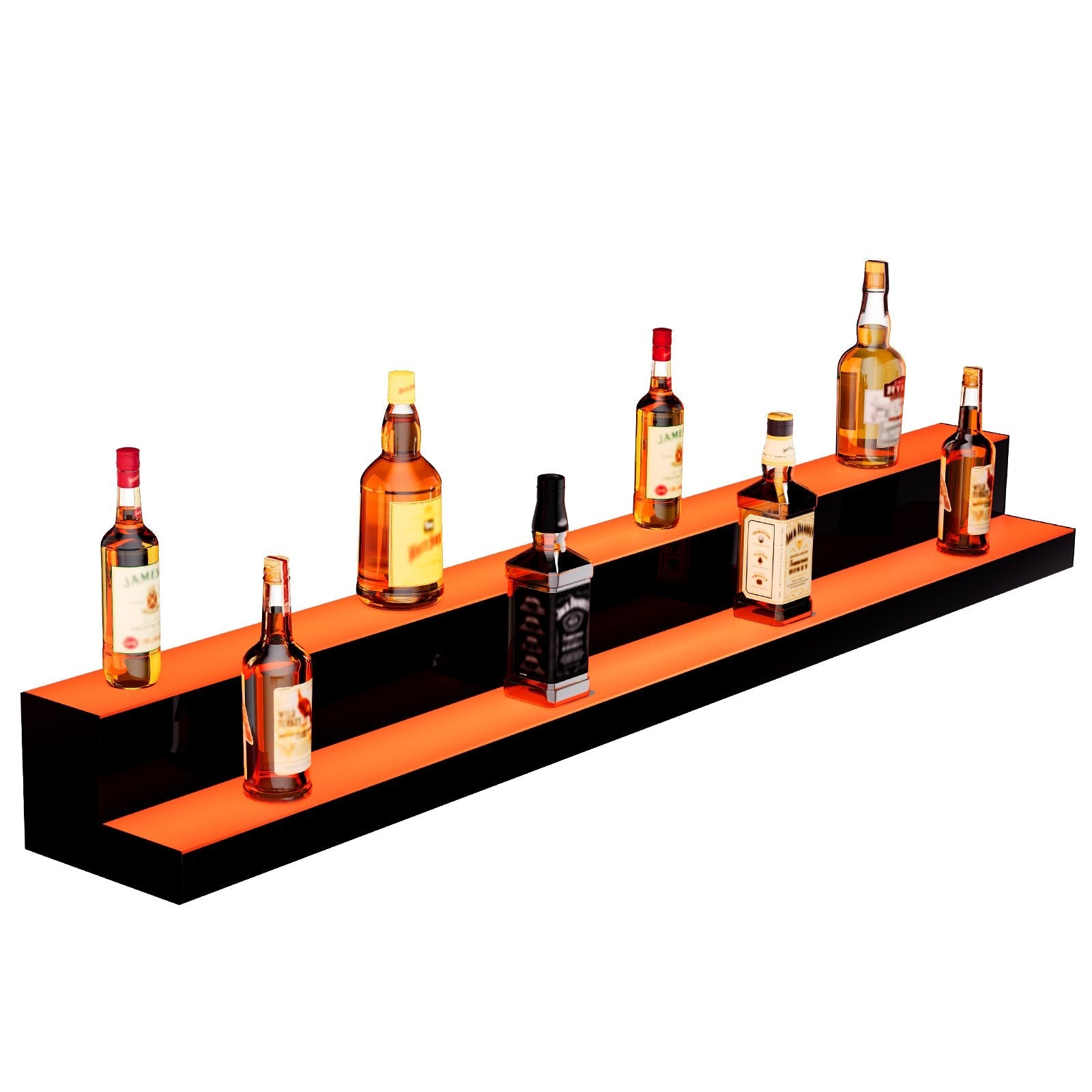 VEVOR LED Lighted Liquor Bottle Display Bar Shelf RF & App Control 60" 2-Step 
