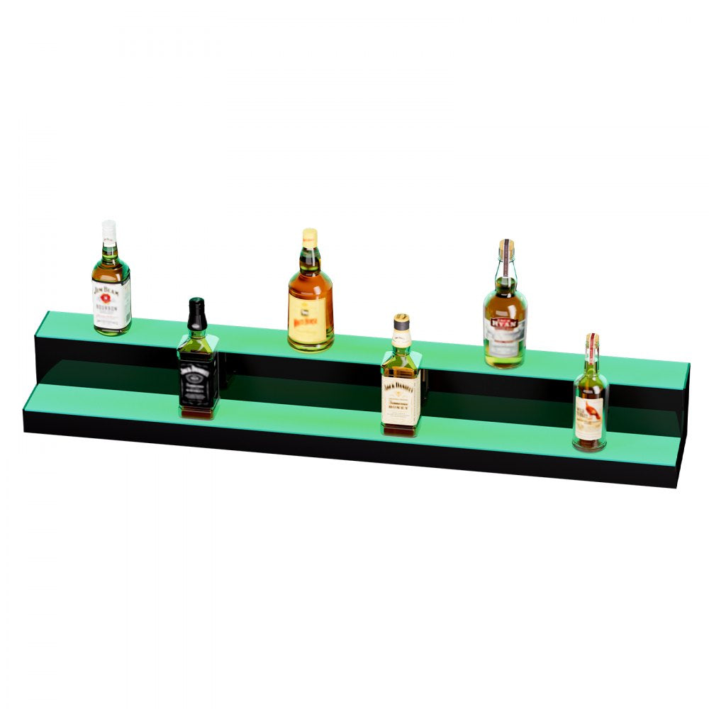 VEVOR LED Lighted Liquor Bottle Display Bar Shelf RF & App Control 48" 2-Step 