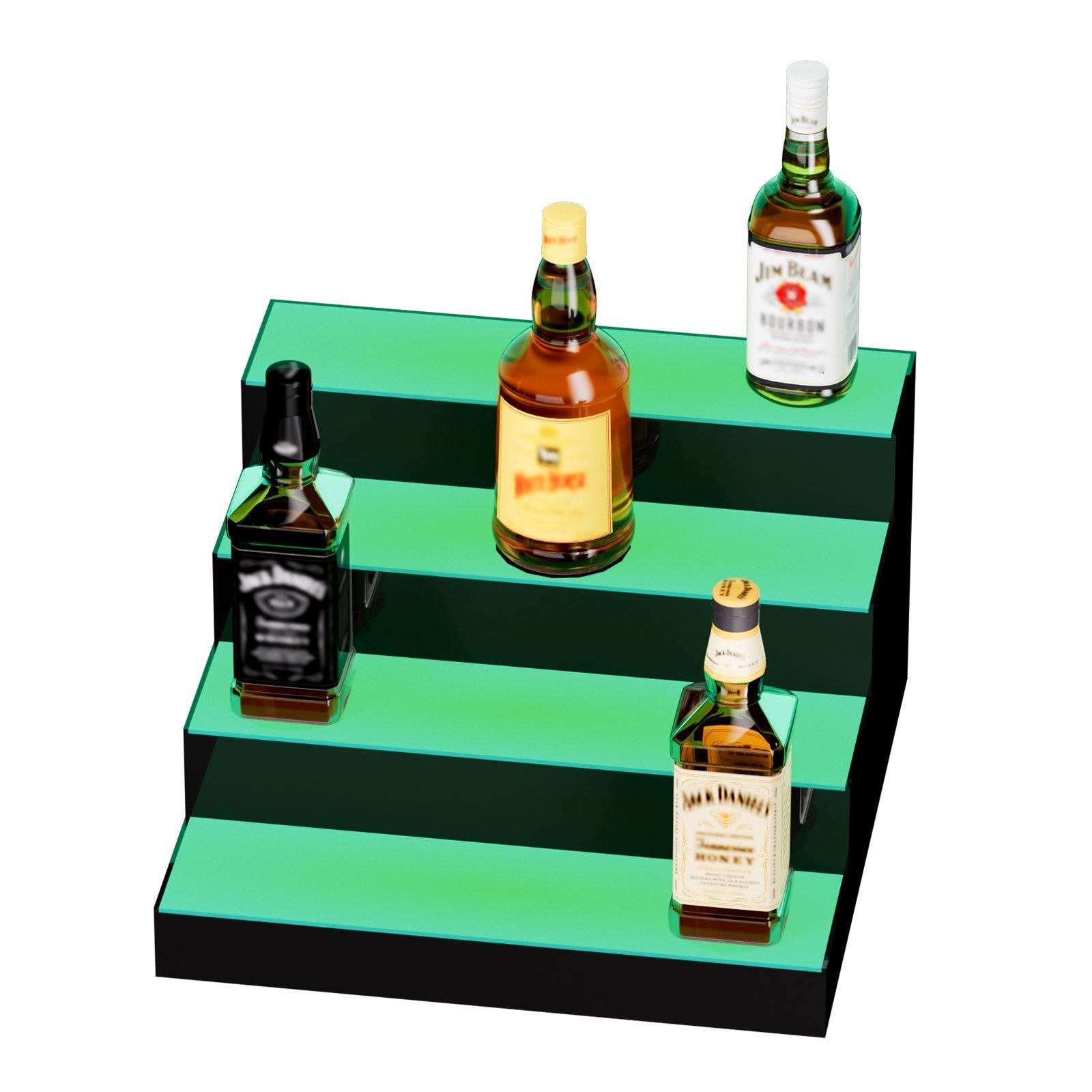 VEVOR LED Lighted Liquor Bottle Display Bar Shelf RF & App Control 16" 4-Step 