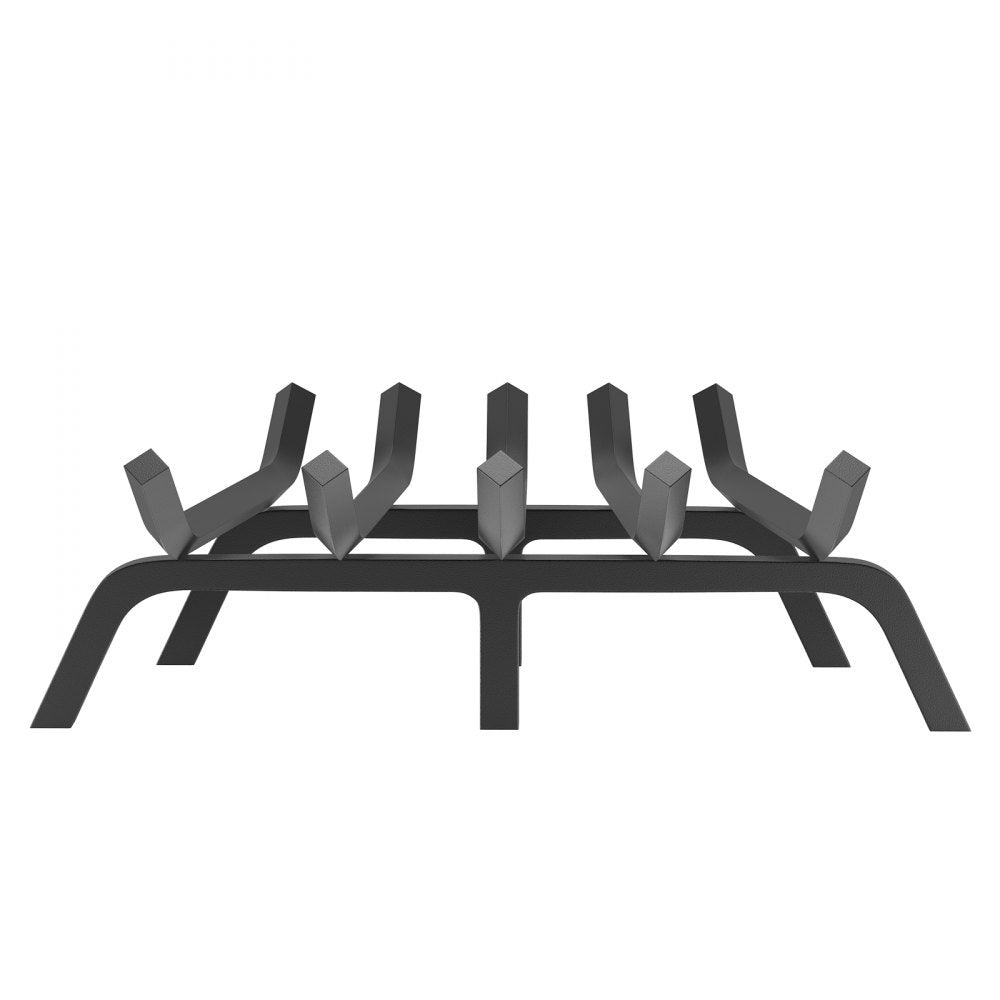 VEVOR Fireplace Log Grate, 21 inch Heavy Duty Fireplace Grate with 6 Support Legs, 3/4’’ Solid Powder-coated Steel Bars, Log Firewood Burning Rack Holder for Indoor and Outdoor Fireplace 