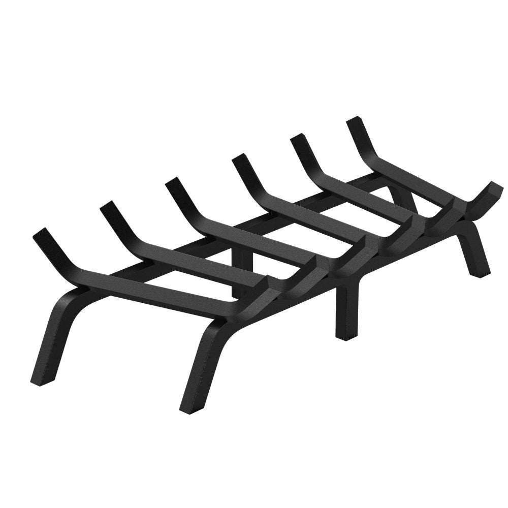 VEVOR Fireplace Log Grate, 27 inch Heavy Duty Fireplace Grate with 6 Support Legs, 3/4’’ Solid Powder-coated Steel Bars, Log Firewood Burning Rack Holder for Indoor and Outdoor Fireplace 