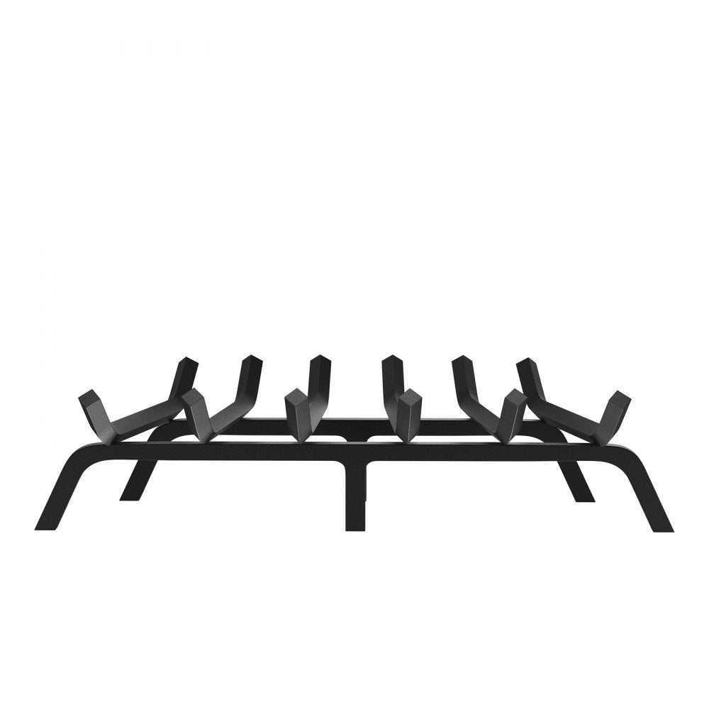 VEVOR Fireplace Log Grate, 27 inch Heavy Duty Fireplace Grate with 6 Support Legs, 3/4’’ Solid Powder-coated Steel Bars, Log Firewood Burning Rack Holder for Indoor and Outdoor Fireplace 