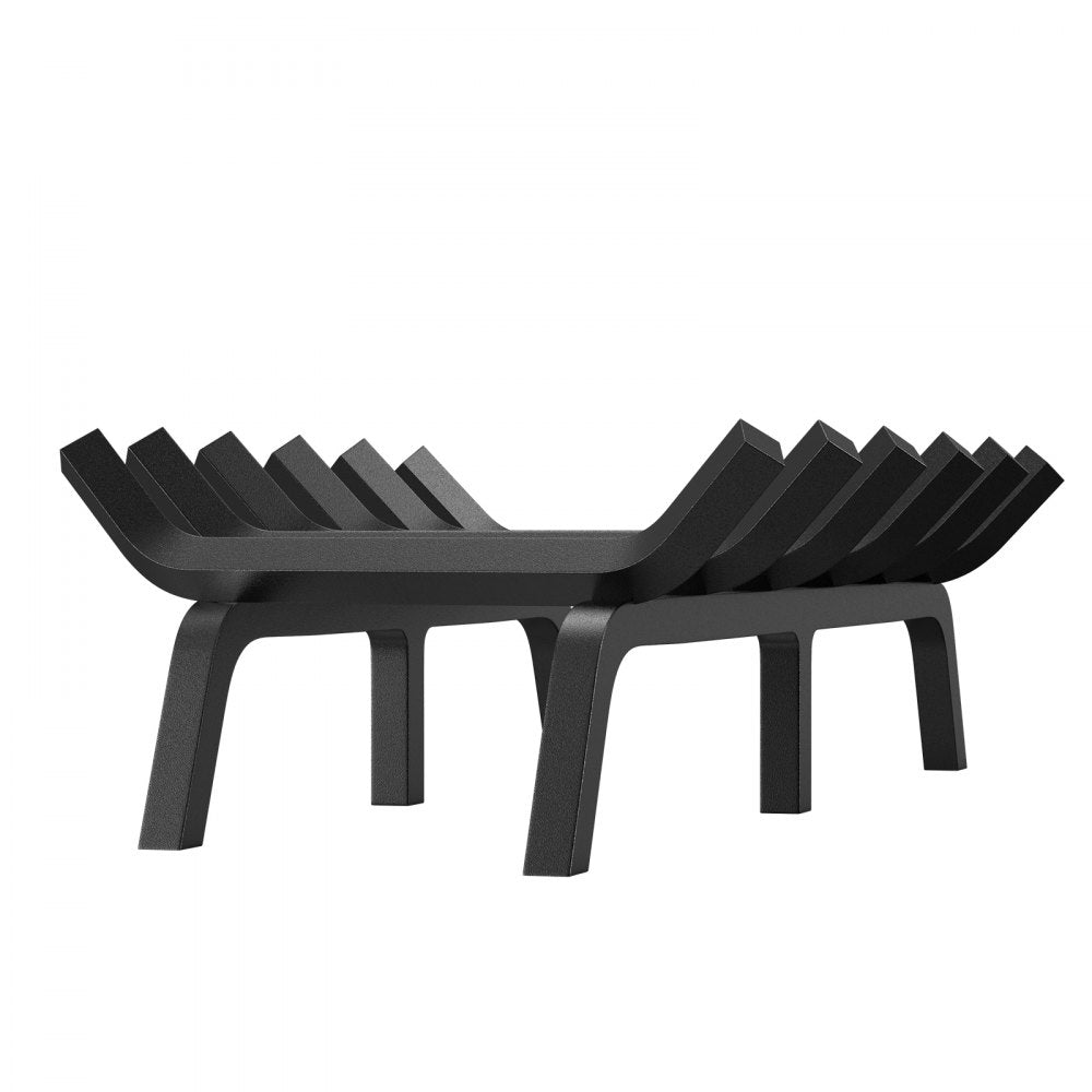 VEVOR Fireplace Log Grate, 27 inch Heavy Duty Fireplace Grate with 6 Support Legs, 3/4’’ Solid Powder-coated Steel Bars, Log Firewood Burning Rack Holder for Indoor and Outdoor Fireplace 