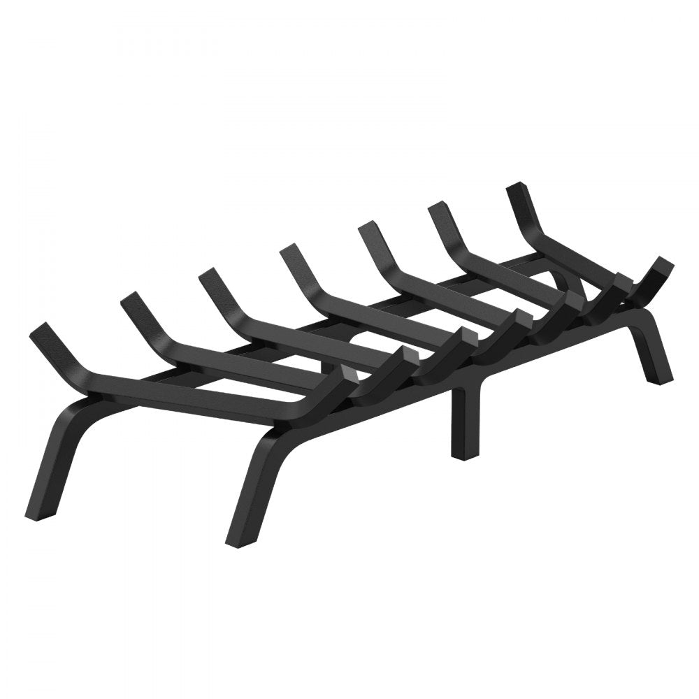 VEVOR Fireplace Log Grate, 30 inch Heavy Duty Fireplace Grate with 6 Support Legs, 3/4’’ Solid Powder-coated Steel Bars, Log Firewood Burning Rack Holder for Indoor and Outdoor Fireplace 