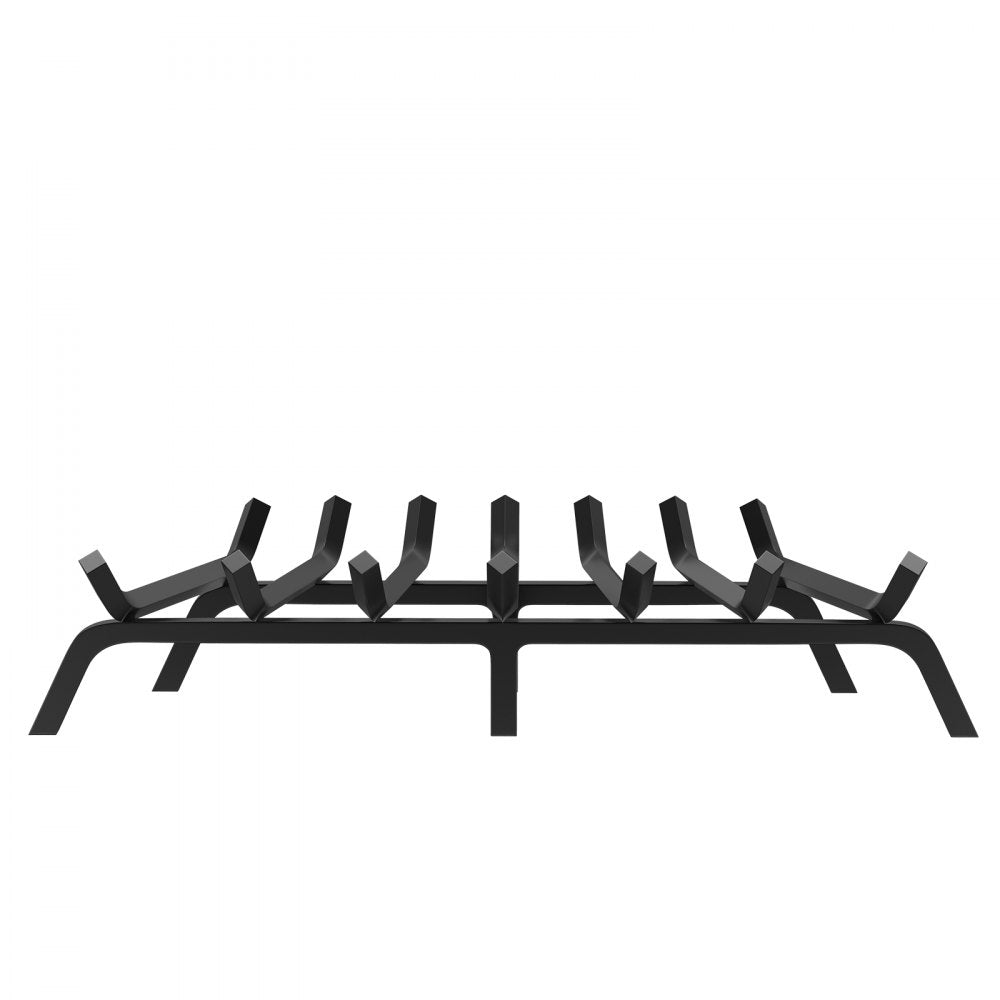 VEVOR Fireplace Log Grate, 30 inch Heavy Duty Fireplace Grate with 6 Support Legs, 3/4’’ Solid Powder-coated Steel Bars, Log Firewood Burning Rack Holder for Indoor and Outdoor Fireplace 