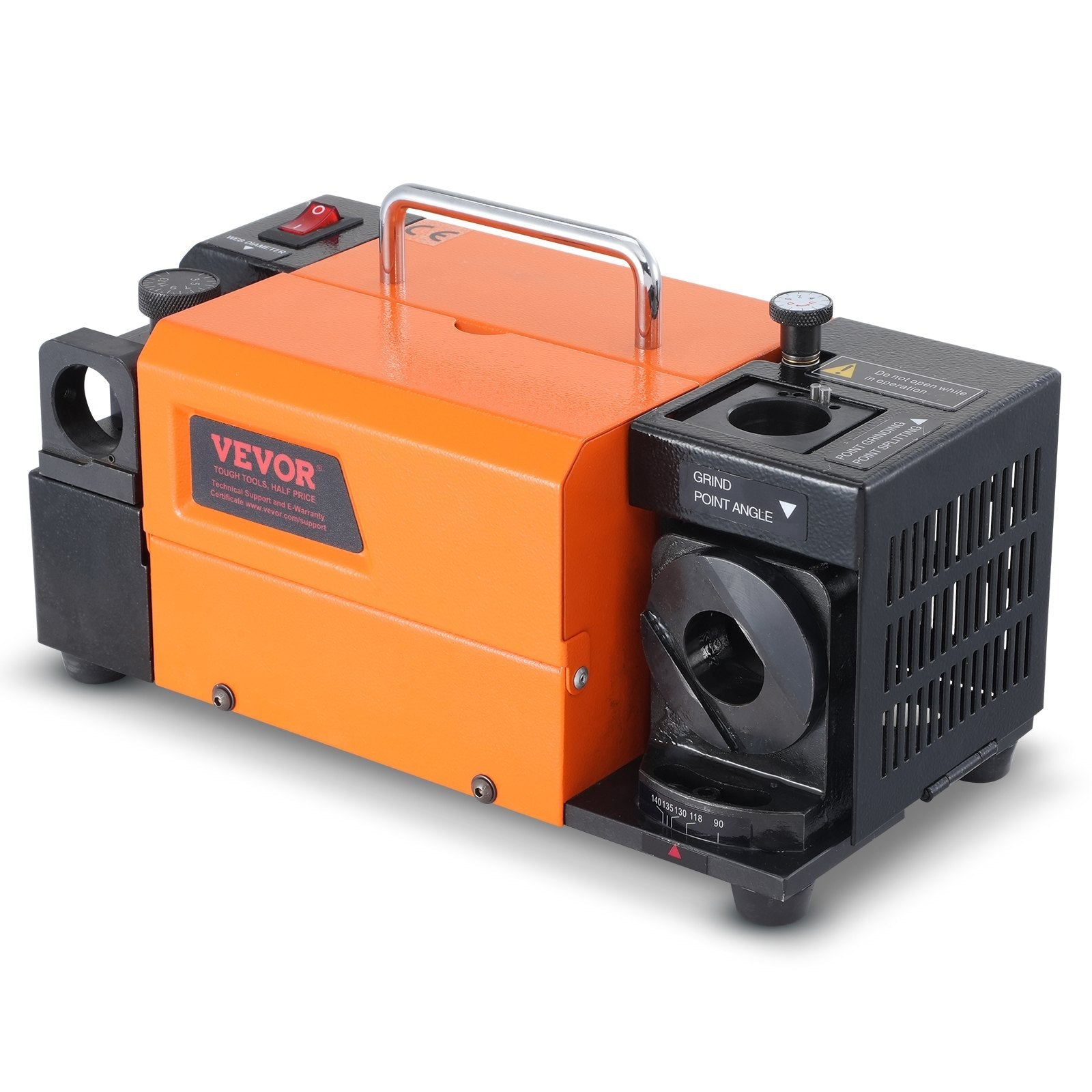 VEVOR Drill Bits Sharpener, 3-13mm Bits Grinder Sharpener, Lip Relief Angle & 95°-135° Point Angle Adjustable Drill Bit Re-Sharpener, Portable Sharpening Machine with 11 Collets, CBN & SDC Wheel 