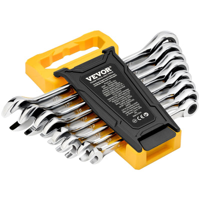 VEVOR Combination Wrench Set 8-Piece Metric 8 mm to 19 mm with Organizer Rack 