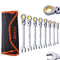 VEVOR Flex-Head Ratcheting Wrench Set 8 PC Metric 8 mm-17 mm with Roll-up Pouch