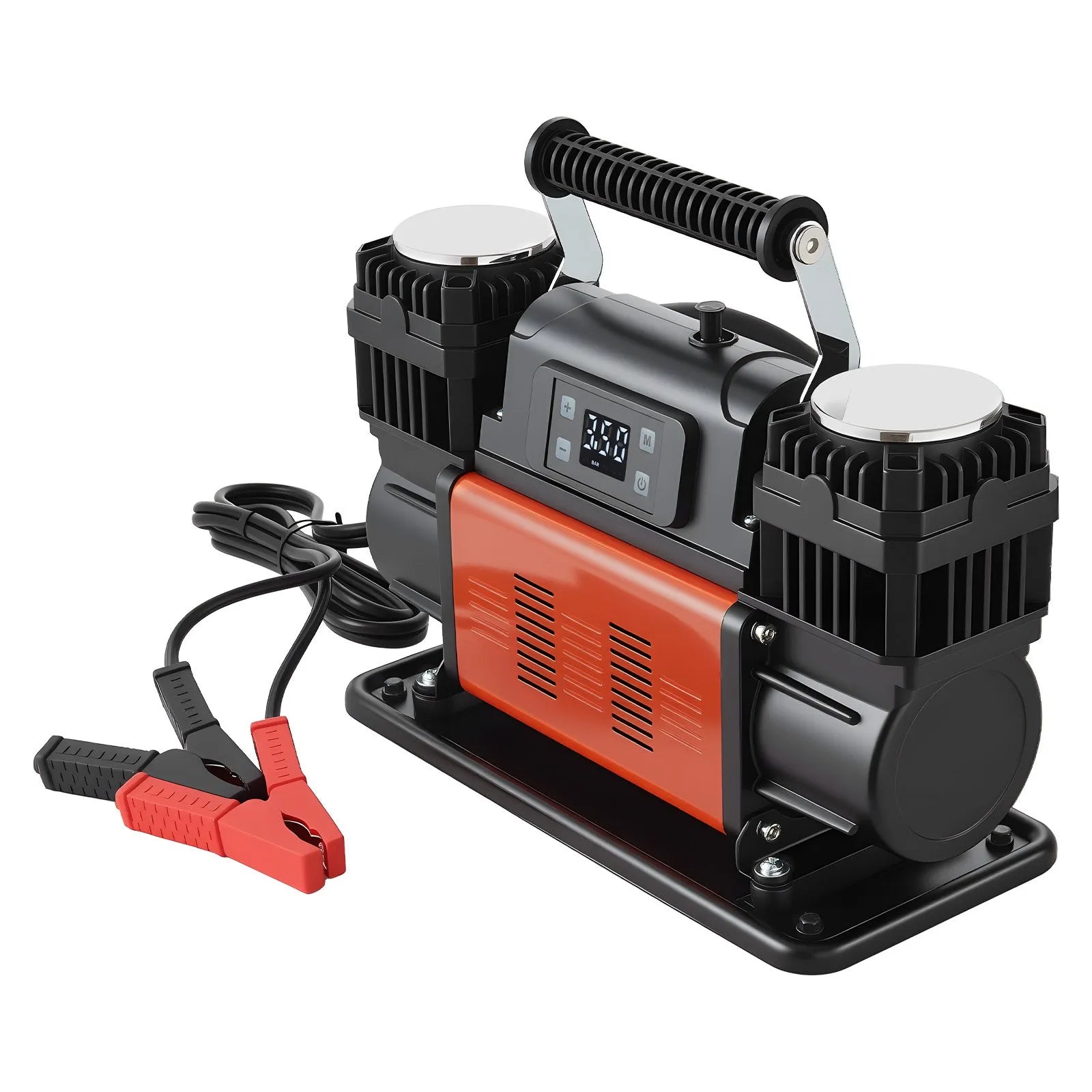 VEVOR Dual-Cylinder Heavy Duty Air Compressor, 10.6CFM Auto-Stop Portable Tire Inflator, 12V 150PSI Offroad Air Pump with LCD Digital Display & Adapters for Truck Car SUV 4 x 4 Vehicle RV 