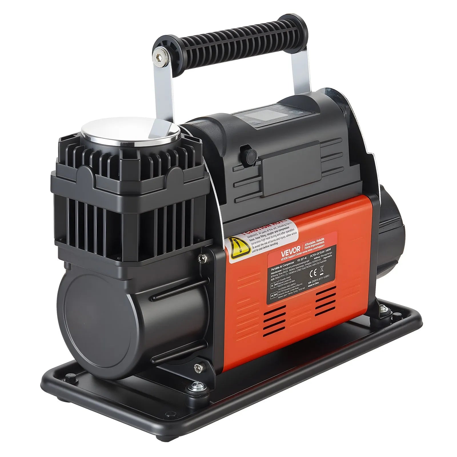 VEVOR 12V Heavy Duty Air Compressor, Auto-Stop Portable Tire Inflator with LCD Digital Display, 7.14 CFM 150PSI Offroad Air Pump with Adapters for Trucks Car SUV 4 x 4 Vehicle RV 