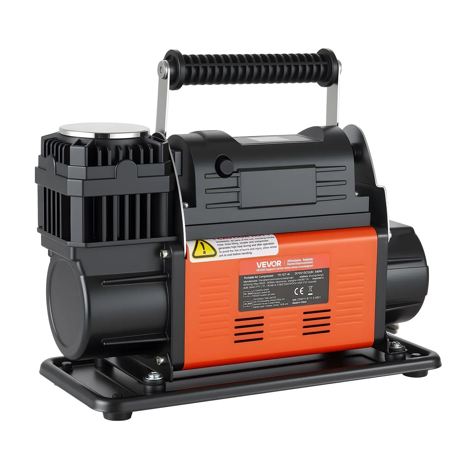 VEVOR 12V Heavy Duty Air Compressor, Auto-Stop Portable Tire Inflator with LCD Digital Display, 7.14 CFM 150PSI Offroad Air Pump with Adapters for Trucks Car SUV 4 x 4 Vehicle RV 