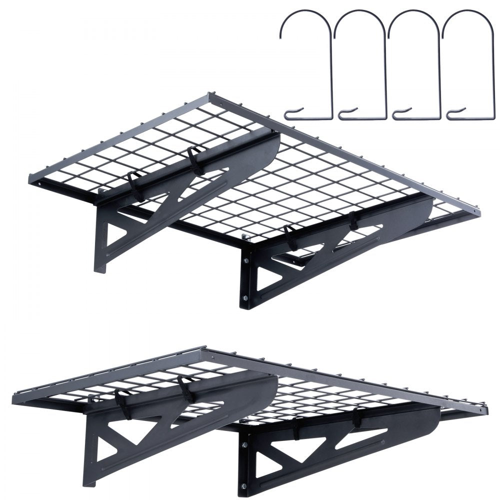 VEVOR Garage Storage Shelving, 2 Pack, 3 x 2 ft Heavy Duty Garage Shelves Wall Mounted, 500 lbs Load Capacity(Total) Garage Storage Rack Floating Shelves, Suitable for Shop, Shed, Garage Storage 