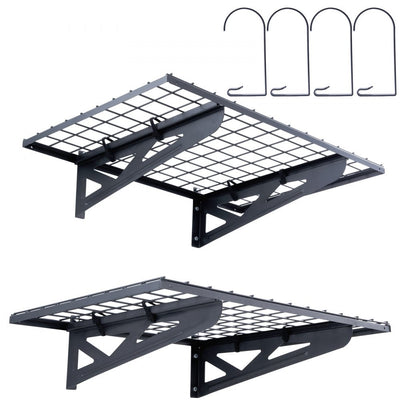 VEVOR Garage Storage Shelving, 2 Pack, 3 x 2 ft Heavy Duty Garage Shelves Wall Mounted, 500 lbs Load Capacity(Total) Garage Storage Rack Floating Shelves, Suitable for Shop, Shed, Garage Storage 