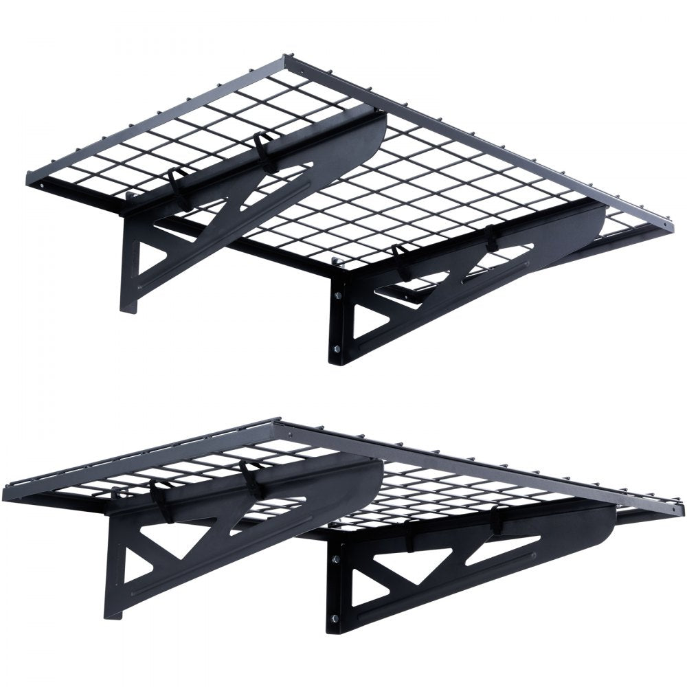 VEVOR Garage Storage Shelving, 2 Pack, 3 x 2 ft Heavy Duty Garage Shelves Wall Mounted, 500 lbs Load Capacity(Total) Garage Storage Rack Floating Shelves, Suitable for Shop, Shed, Garage Storage 