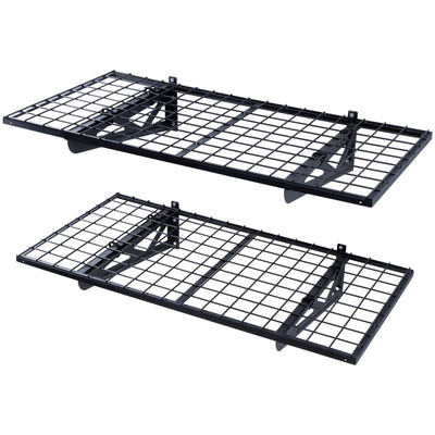 VEVOR Garage Storage Shelving, 2 Pack, 4 x 2 ft Heavy Duty Garage Shelves Wall Mounted, 502 lbs Load Capacity(Total) Garage Storage Rack Floating Shelves, Suitable for Shop, Shed, Garage Storage 